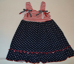 Good Lad Apparel Toddler  Girls Dress Size 12M  18M NWT Red White Blue - $12.99