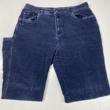 Bill Blass Tapered Corduroy Jeans Sz 12 Womens High Rise Navy Blue Casual Pants - £10.86 GBP
