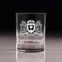 Flanigan Irish Coat of Arms Old Fashioned Tumblers - Set of 4 - £54.67 GBP