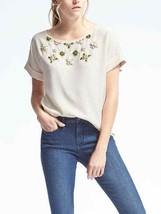 Banana Republic Short Sleeve Beaded Top, size L, NWT - £68.83 GBP