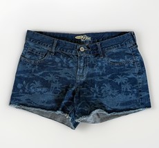 Old Navy YTK Denim Jean Shorts Blue Palm Tree Print Diva Size 2 Womens - $29.70
