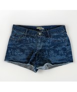 Old Navy YTK Denim Jean Shorts Blue Palm Tree Print Diva Size 2 Womens - $552.52 MXN