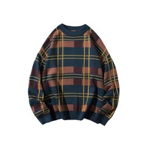 IEFB men&#39;s wear autumn winter thickened sweater Korean fashion color block work  - £110.86 GBP