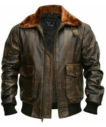 Flight Bomber G-1 Aviator A-2 Flying Real Leather Distressed Biker Men J... - £92.12 GBP+