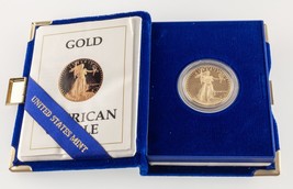 1987-P G $25 1/2 Oz. Oro American Eagle Prueba Con / Ogp (Caja ,Funda, C... - £1,298.55 GBP