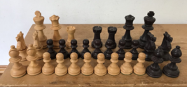 Vintage French Henri Lardy Chess Set 31 Pieces MISSING ROOK Carved Wood ... - £203.75 GBP