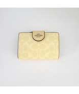 Coach CW786 Medium Corner Zip Signature Bifold Wallet Hay - $130.32 CAD