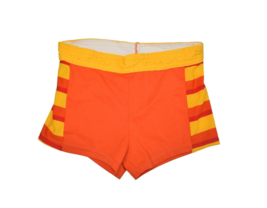 Vintage 70s Shorts Mens S Athletic Running Orange Striped Physical Ed Lo... - £22.75 GBP