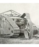 British Armored Tank Caterpillar WW1 Print 1917 Military Vehicles Of War... - $40.99 CAD