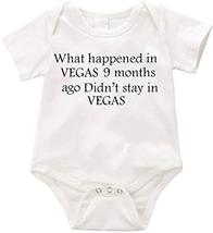 What happened in Vegas 9 months AGo Infant Romper Creeper - Baby Shower - Baby R - £11.89 GBP