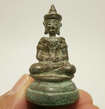 Antique Cambodia Khmer Buddha mini statue figurine Samadhi amulet magic bless fo - £369.59 GBP
