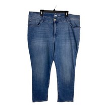 Lee Womens Jeans Adult Size 22W Regular Fit Straight Light Wash Blue Den... - $27.89
