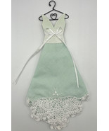 Ganz Bridal Bridesmaid Lace Hanky Handkerchief Mint Green Dress Shape on... - $13.20 CAD
