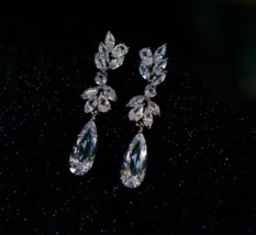 New long temperament earrings Drop earrings female bride wedding dress z... - £15.58 GBP