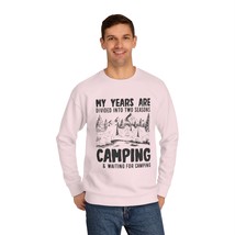 Unisex Camping Crew Sweatshirt - Black and White Drawing - £31.56 GBP+