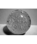 Hand Blown, Control Bubbles Round Clear Paperweight Glass Bubble Clear R... - $36.99