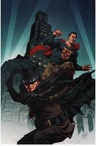Ron Salas SIGNED DC Comic Art JLA Super Hero Print ~ Superman &amp; Batman - £23.18 GBP
