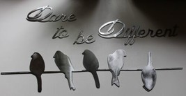 Dare to be different Silver Small Birds on a wire Metal Wall Décor - £27.98 GBP