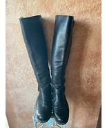 Anthropologie tall women&#39;s black leather riding style boots EUC, 9M - $104.20 CAD