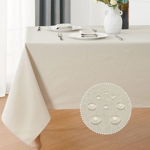 Rectangle 4 Feet Tablecloth 60x84 inch Linen Textured Table Cloth Stain and Wrin - £29.93 GBP