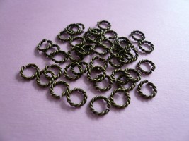 Antique Bronze Color Twisted Open Jump Rings 6mm - £2.98 GBP
