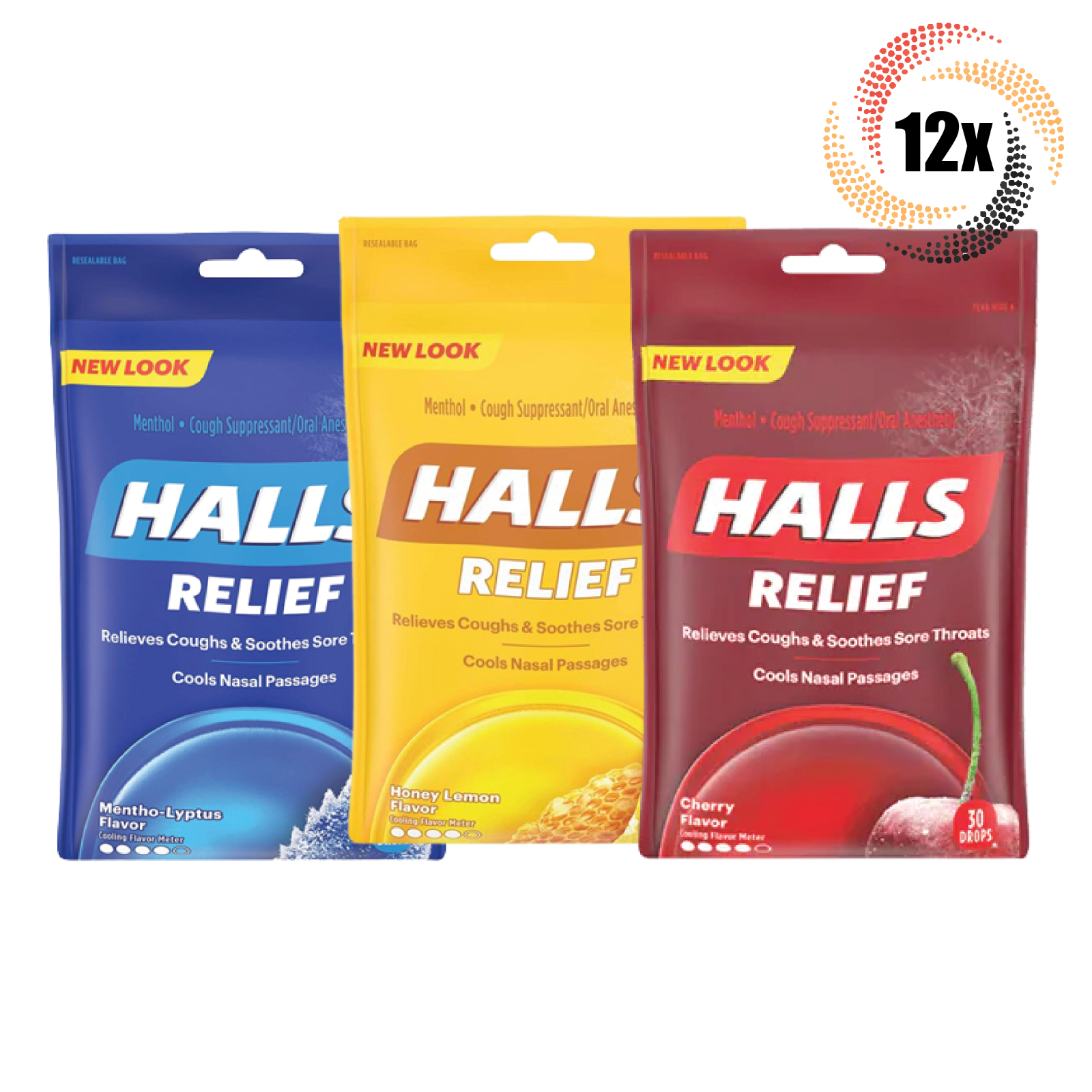12x Bags HALLS Relief Variety Cough Drops ( 30 Drops Per Bag) Mix &amp; Matc... - $49.35