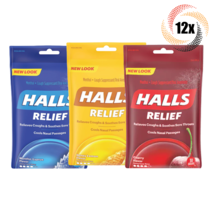 12x Bags HALLS Relief Variety Cough Drops ( 30 Drops Per Bag) Mix &amp; Match Flavor - £38.55 GBP