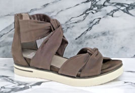 Eileen Fisher Twisted Strap Gladiator Sandals 7 Platform Leather + Mesh ... - £116.81 GBP