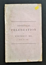 1871 antique WINTHROP MAINE centennial celebration HISTORY genealogy - £97.27 GBP