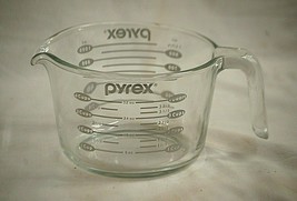  Pyrex 1 Quart or 4 Cups Clear Glass Open Handled Measuring Cup Mixing Bowl USA - £26.75 GBP