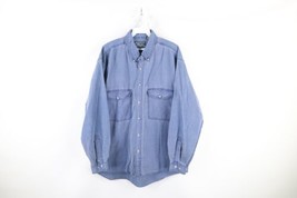 Vintage 90s Streetwear Mens Medium Faded Stonewashed Baggy Fit Button Sh... - $44.50