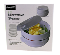2 Tier Microwave Steamer Healthy Cooking Quick Fast Vegetables, Fish, Sh... - £11.67 GBP