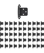 GSM 1/2&quot; Overlay Face Mount Cabinet Hinges 50 Pack (25 Pairs) Matte Black - £35.60 GBP