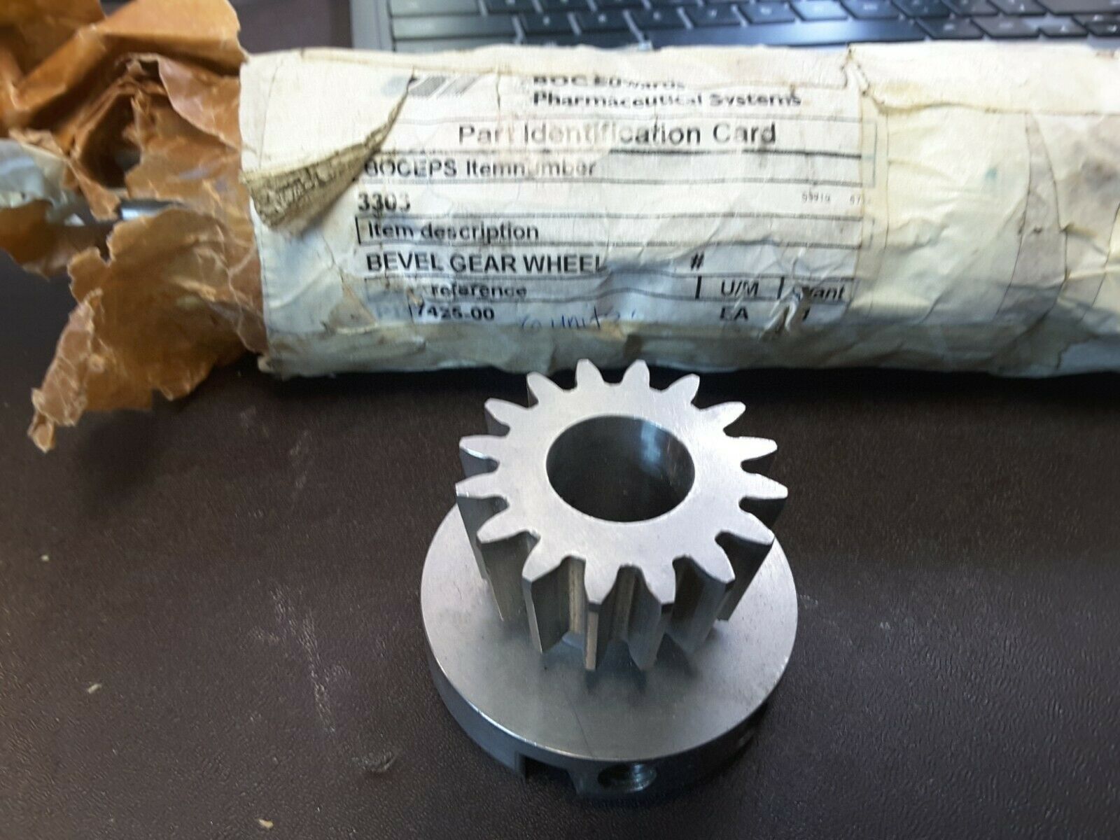 BOC EDWARDS BEVEL STAINLESS STEEL GEAR WHEEL 3303 P117425-00 NEW RARE SA... - $96.48