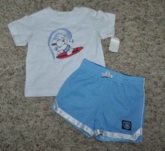 Boys Shirt Shorts Set 2 Pc Short Sleeve Mesh Surfer Dog Summer Outfit- 1... - £5.44 GBP