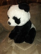 Aurora World Panda Bear Plush 12&quot; Black White Stuffed Animal Toy Sitting  - £18.19 GBP