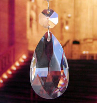 12Pcs Clear Glass Crystal Angel Tear Chandelier Prism Pendants Trimming 38MM - £9.58 GBP