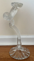 Leon Applebaum Tall Candle Holder Art Glass Twisted Artist Signed 12.5&quot; Blown - £156.68 GBP