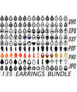 Earring SVG Bundle, Instant Download, Earrings Bundle, Tear Drop Svg, Pe... - $4.50
