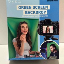 Stream Now- Green Screen Backdrop Chroma Key your own Backgrounds New - £7.49 GBP