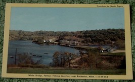 Vintage Color Photo Postcard, White Bridge, Famous Fishing, Rochester, Minnesota - $3.95