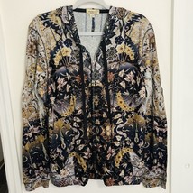 One World  Live &amp; Let Live Women&#39;s Full Zip Floral Graphic Hooded Jacket... - £20.66 GBP