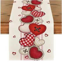 Vibrant Heart Pattern Table Runner - 13x72 Inch for Elegant Dining Exper... - $24.70
