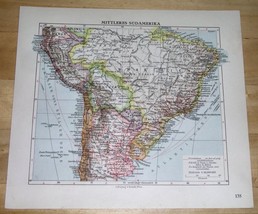1936 Original Vintage Map Of Argentina Brazil / Buenos Aires Rio De Janeiro - £13.61 GBP