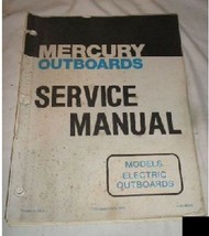 Mercury Service Manual Electric Outboard Trolling Motor - £7.89 GBP
