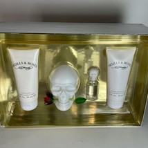 Ed Hardy Skulls &amp; Roses For Women Gift Set: 3.4oz Edp + Body Lotion + Sh.Gel - £155.69 GBP