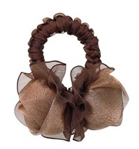 Elegant Rose Hair Rope Ponytail Holders Hair Headwear, Brown