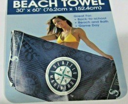 MLB Seattle Mariners Horizontal Logo Beach Towel 30&quot;x60&quot; WinCraft - £22.37 GBP