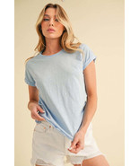 Aemi + Co Lettuce Edge Round Neck Short Sleeve T-Shirt - $45.93 CAD