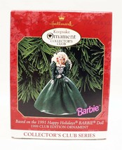 VINTAGE 1999 Hallmark Keepsake Christmas Ornament Barbie Club Edition '91 - £19.48 GBP